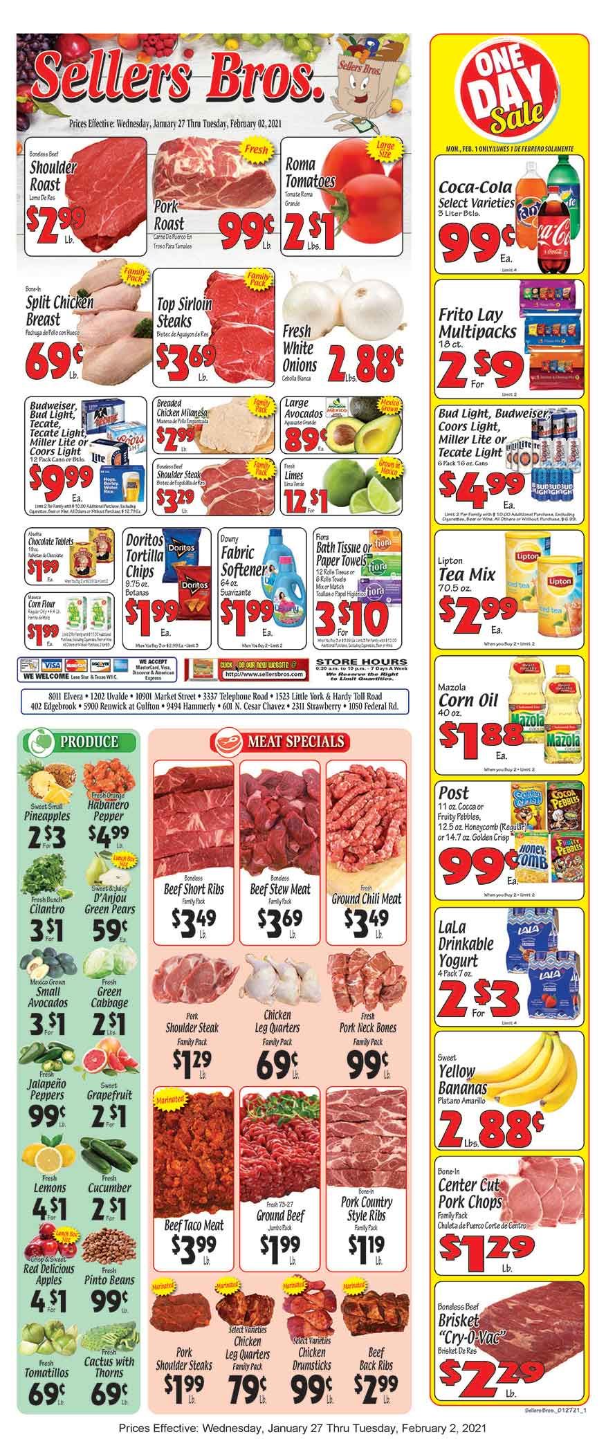 Sellers Bros Weekly Ad Flyer January 27 to February 2, 2021