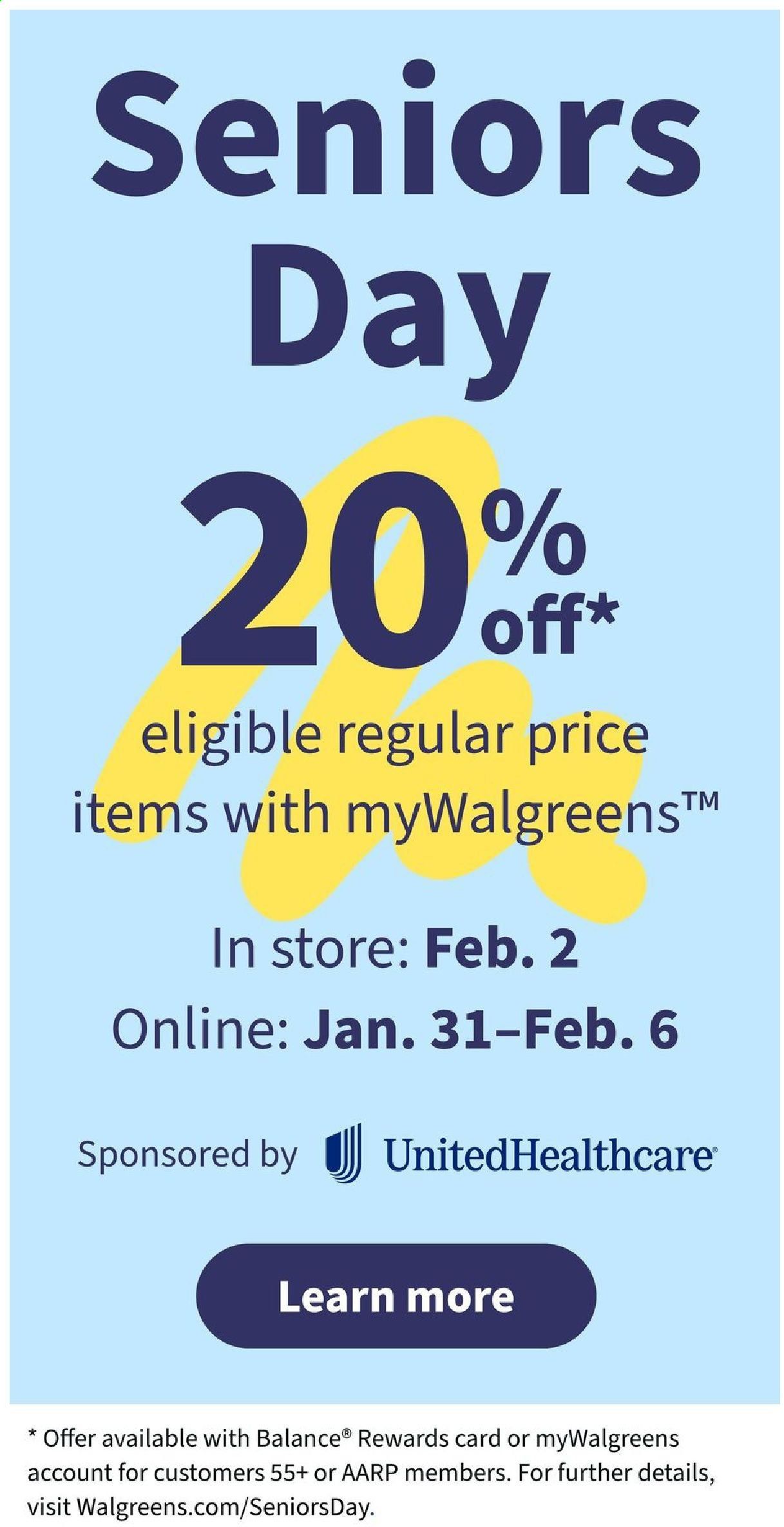 Walgreens Weekly Ad Flyer January 31 to February 6