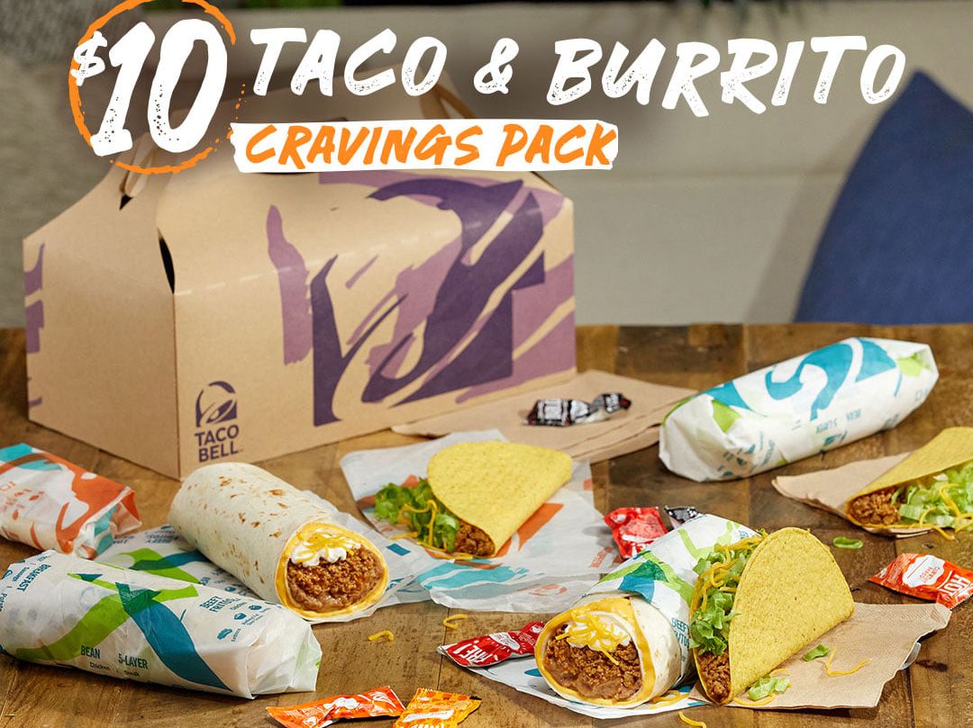 The Taco & Burrito Cravings Pack Returns to Taco Bell for Only $10 The Taco & Burrito Cravings Pack Returns to Taco Bell for Only $10