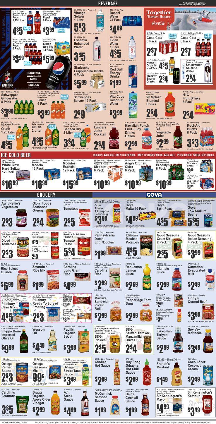 Key Food Football Savings Weekly Ad Flyer January 29 to February 4, 2021