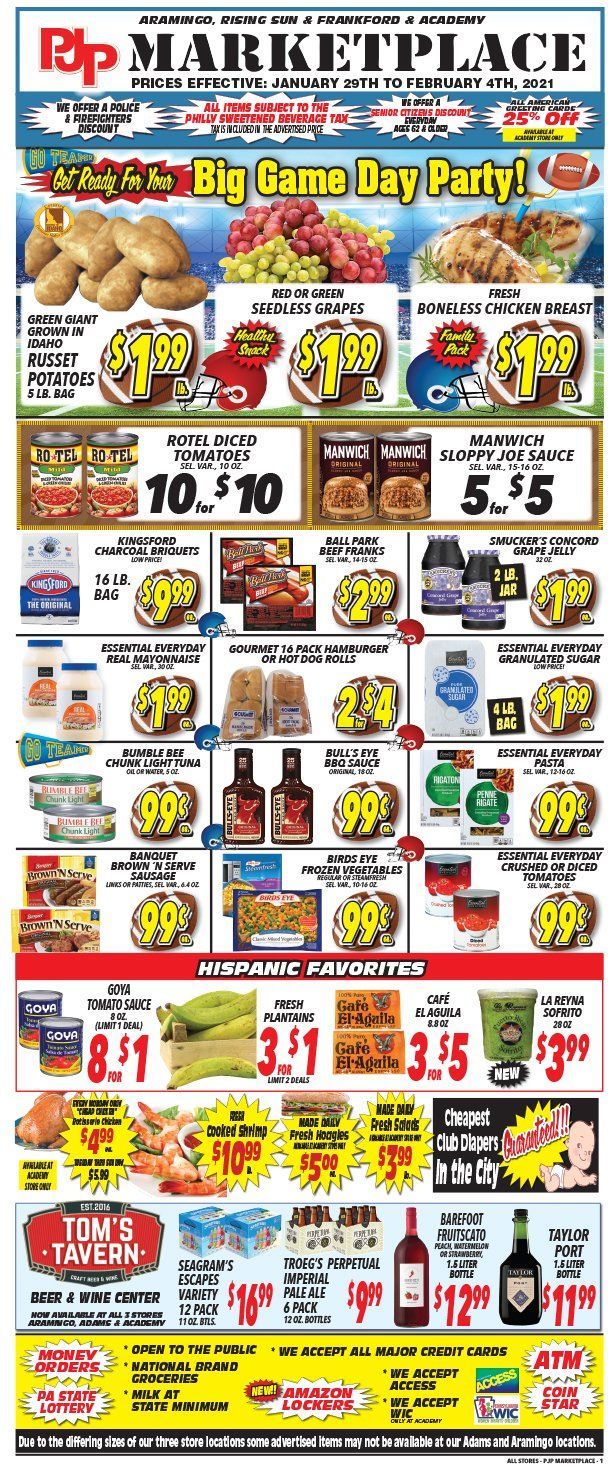 PJP Marketplace Big Game Day Savings Weekly Ad Flyer January 29 to February 4, 2021