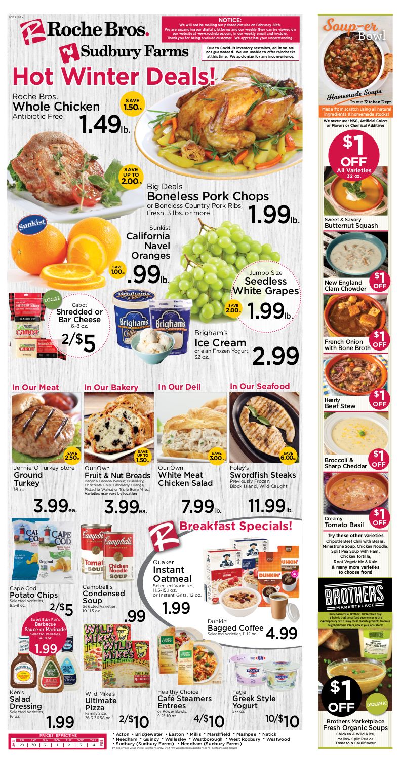 Roche Bros Supermarkets Weekly Ad Flyer January 29 to February 4, 2021