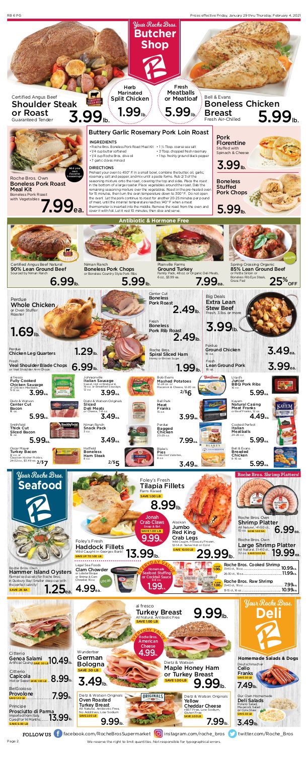 Roche Bros Supermarkets Weekly Ad Flyer January 29 to February 4, 2021