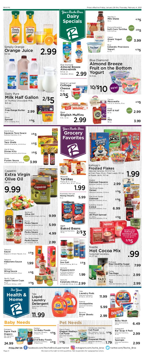 Roche Bros Supermarkets Weekly Ad Flyer January 29 to February 4, 2021