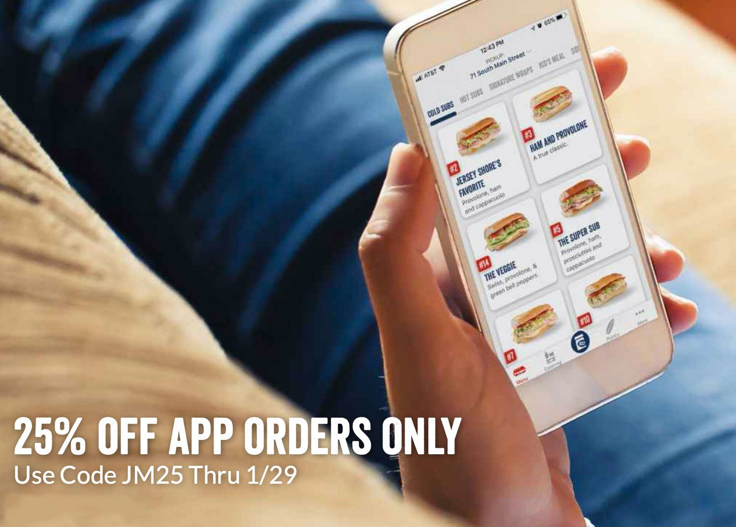 On January 29 Jersey Mike's Subs Offers 25% Off In-app Orders with a New Promo Code On January 29 Jersey Mike's Subs Offers 25% Off In-app Orders with a New Promo Code