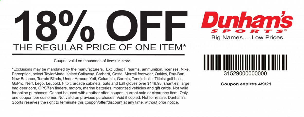 Dunham's Sports Weekly Ad Flyer January 30 to April 9