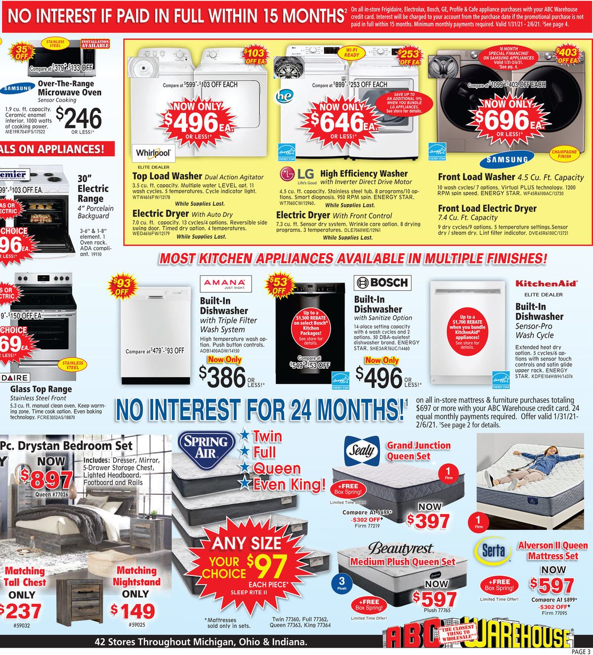 ABC Warehouse Weekly Ad Flyer January 31 to February 6, 2021