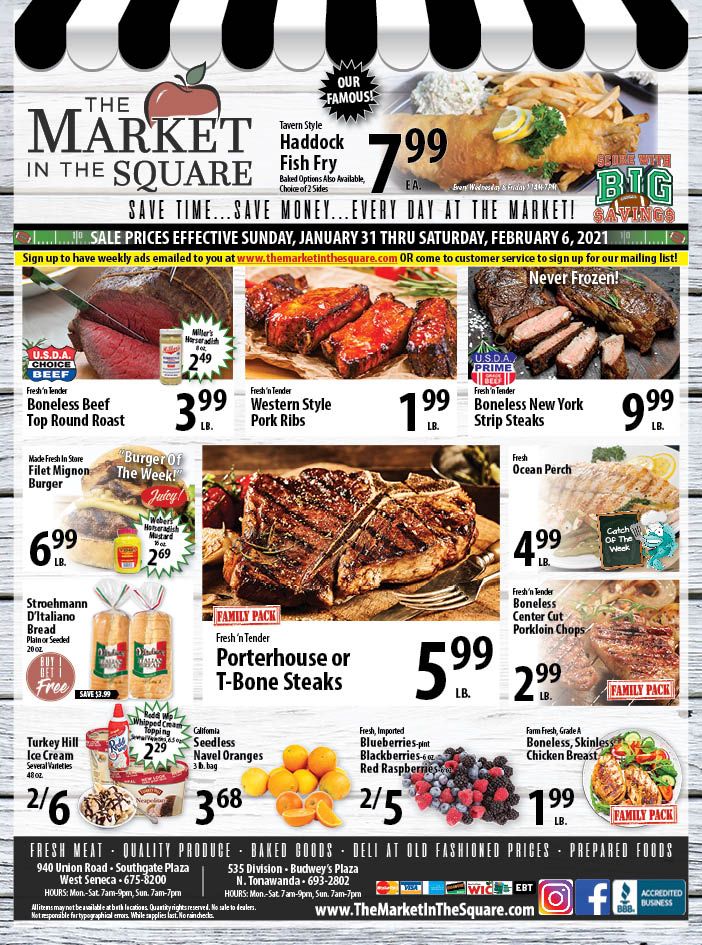 The Market In The Square Football Frenzy Sale Weekly Ad Flyer January 31 to February 6, 2021