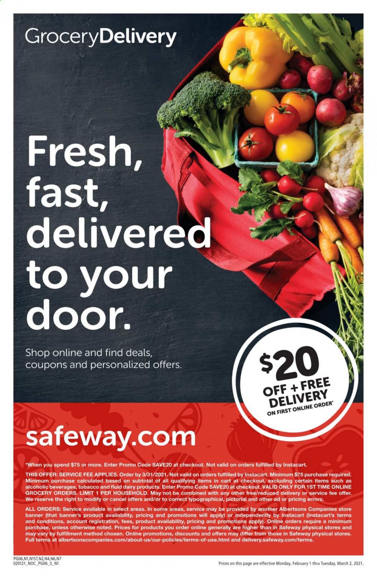 Safeway (AZ, CA, CO, HI, MD, NE, OR, VA, WA) Weekly Ad Flyer February 1 to March 2