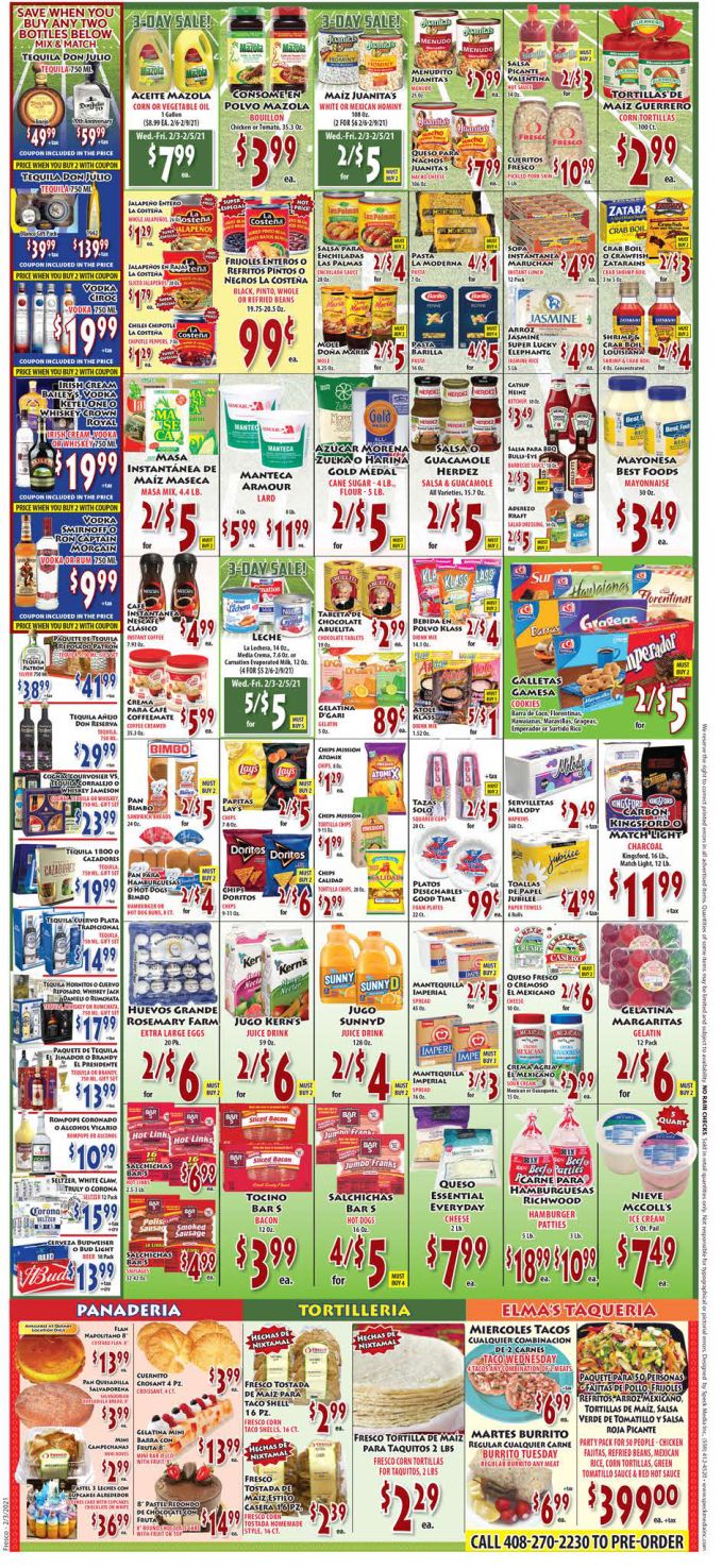 Fresco Supermarket Big Game Day Sale Weekly Ad Flyer February 3 to February 9, 2021
