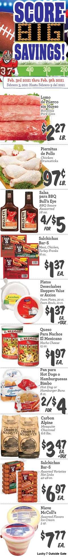 Lucky 7 Supermarket Big Game Day Sale Weekly Ad Flyer February 3 to February 9, 2021