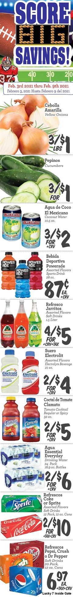 Lucky 7 Supermarket Big Game Day Sale Weekly Ad Flyer February 3 to February 9, 2021