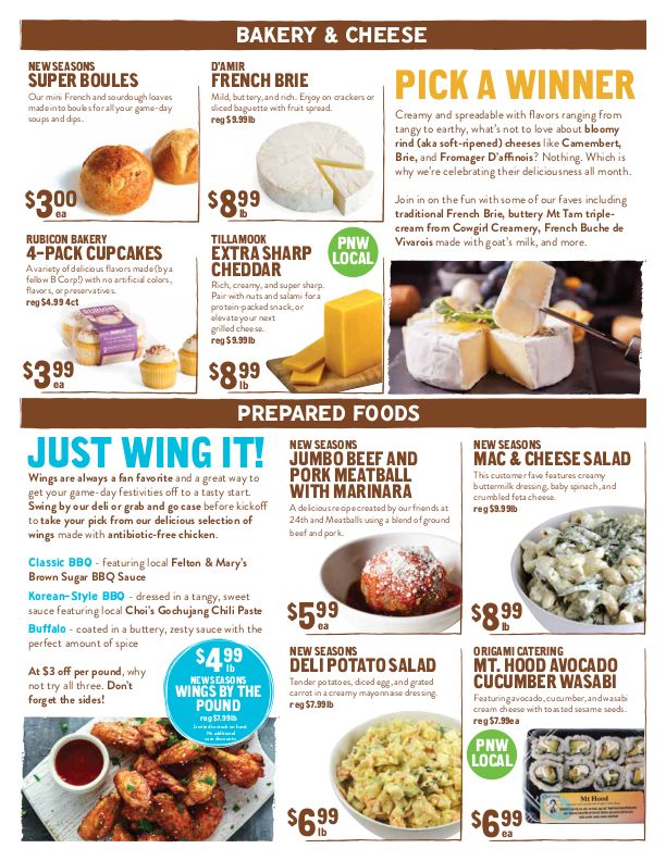 New Seasons Market (OR) Big Game Day Sale Weekly Ad Flyer February 3 to February 10, 2021