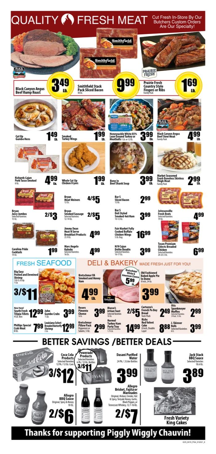 Piggly Wiggly (LA) Big Game Day Sale Weekly Ad Flyer February 3 to February 9, 2021