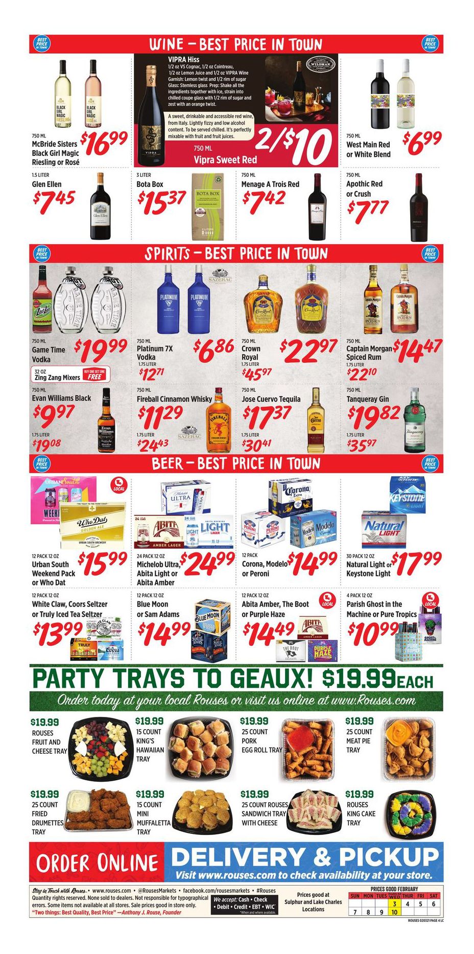 Rouses Markets Big Game Day Sale Weekly Ad Flyer February 3 to February 10, 2021