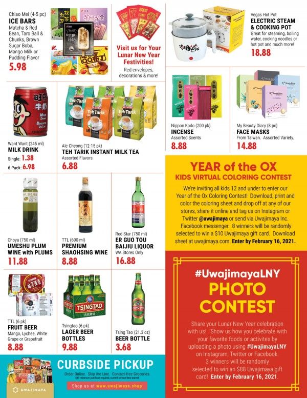 Uwajimaya Lunar New Year Sale Weekly Ad Flyer February 3 to February 16, 2021