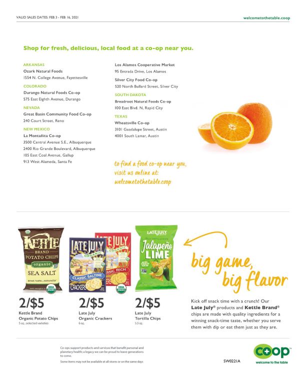 Wheatsville Food Coop Bieekly Ad Flyer February 3 to February 16, 2021