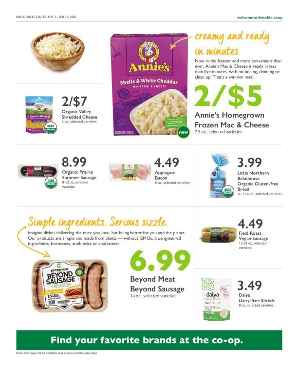 Wheatsville Food Coop Bieekly Ad Flyer February 3 to February 16, 2021