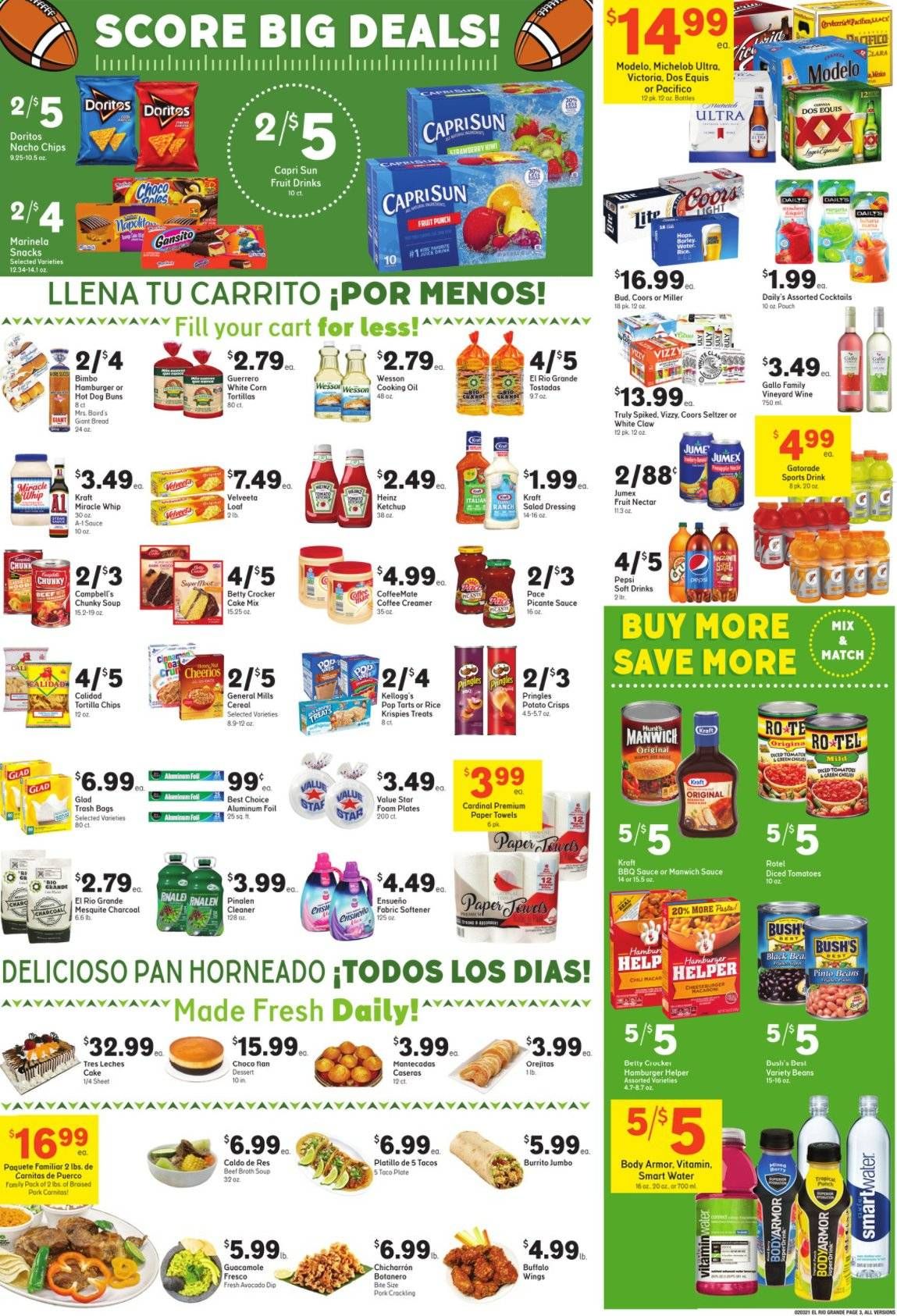 El Rio Grande (10, 21, 25, 30, 34, 53, 90) Weekly Ad Flyer February 3 to February 9