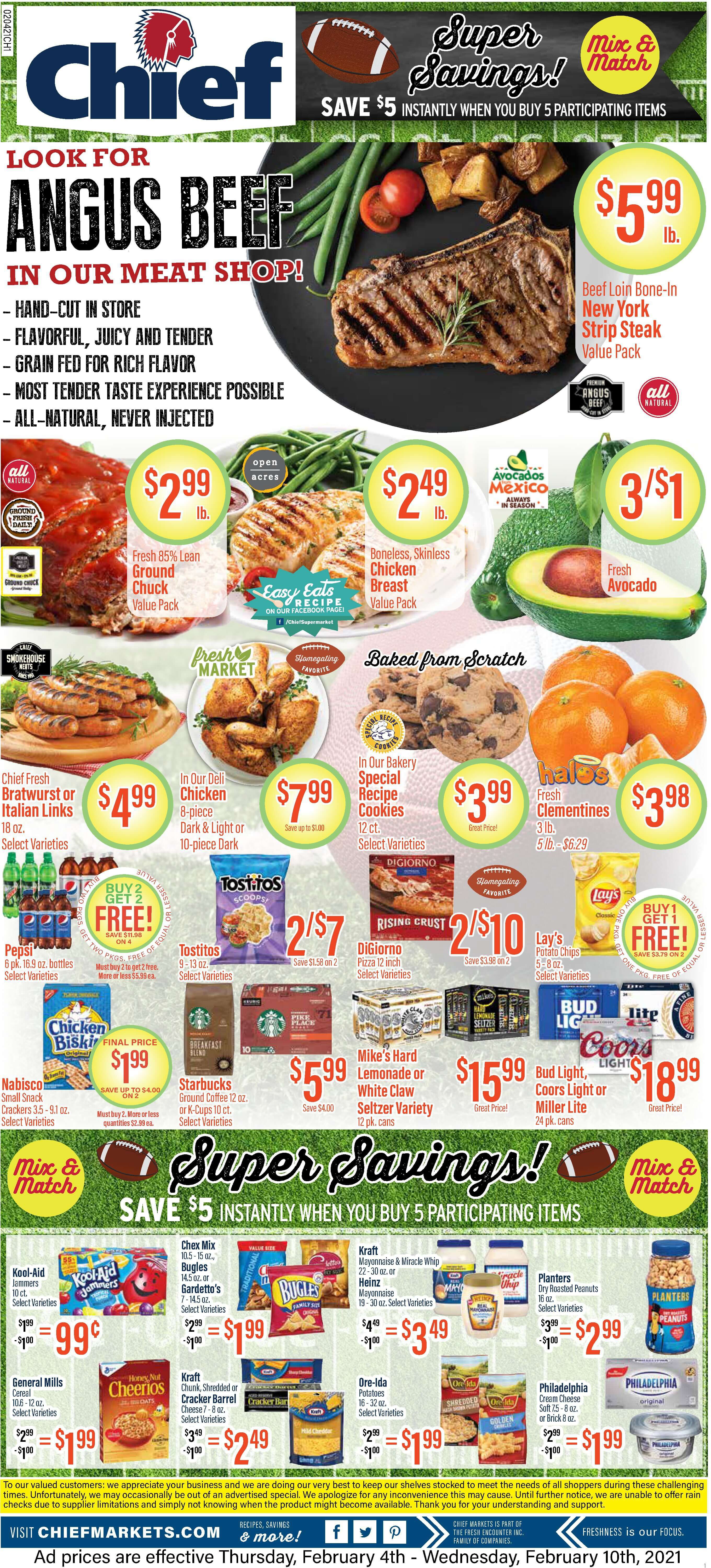 Chief Big Game Day Sale Weekly Ad Flyer February 4 to February 10, 2021