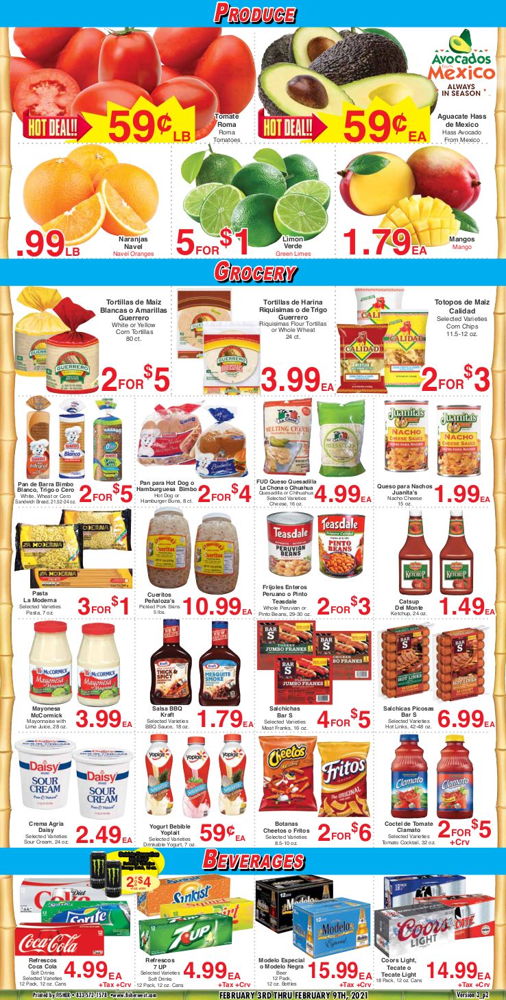 Arteaga's Big Game Day Sale Weekly Ad Flyer February 3 to February 9, 2021