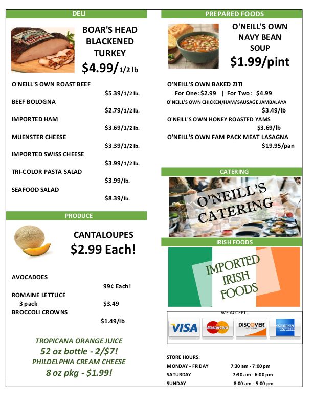 O'Neill's Food Market Weekly Ad Flyer February 3 to February 9, 2021