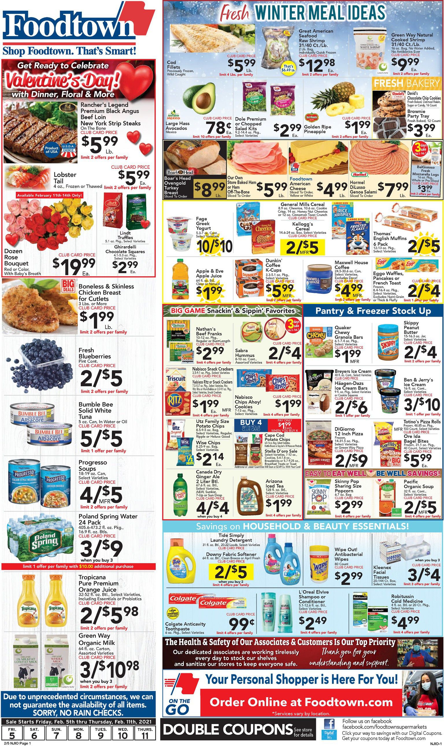 Foodtown Big Game Day Sale Weekly Ad Flyer February 5 to February 11, 2021