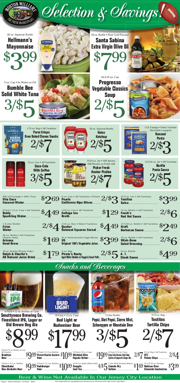 Morton Williams Big Game Day Sale Weekly Ad Flyer February 5 to February 11, 2021