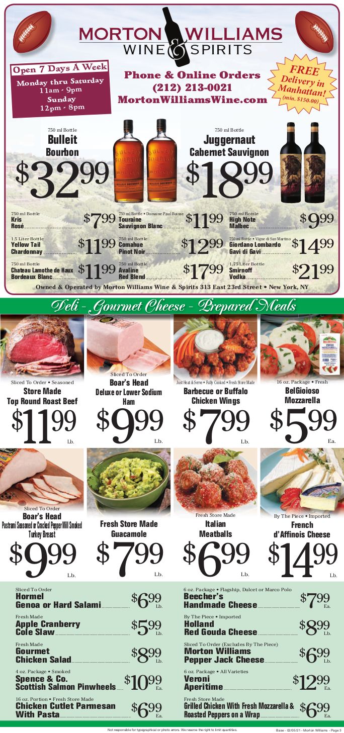 Morton Williams Big Game Day Sale Weekly Ad Flyer February 5 to February 11, 2021