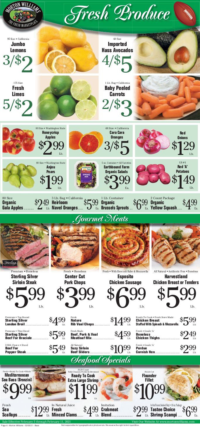 Morton Williams Big Game Day Sale Weekly Ad Flyer February 5 to February 11, 2021