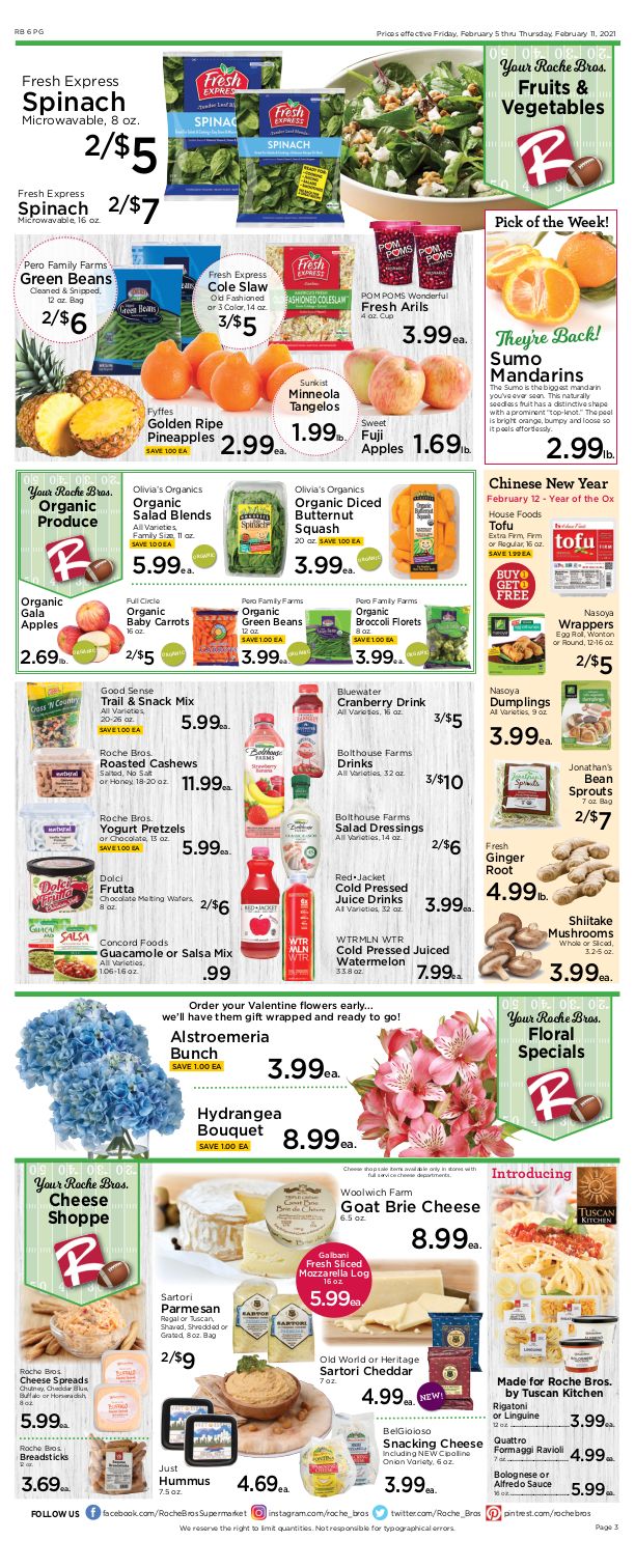 Roche Bros Big Game Day Sale Weekly Ad Flyer February 5 to February 11, 2021