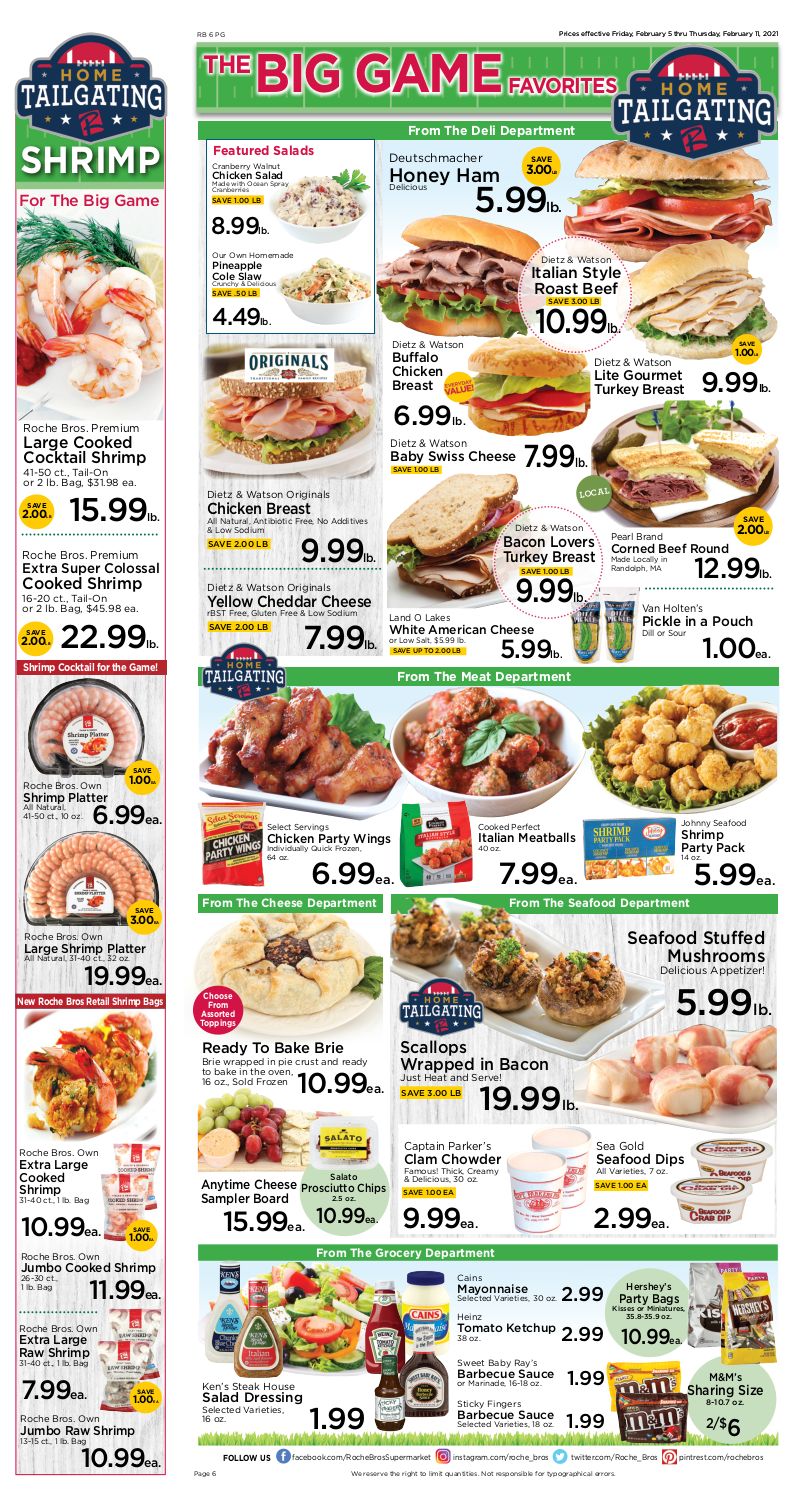 Roche Bros Big Game Day Sale Weekly Ad Flyer February 5 to February 11, 2021