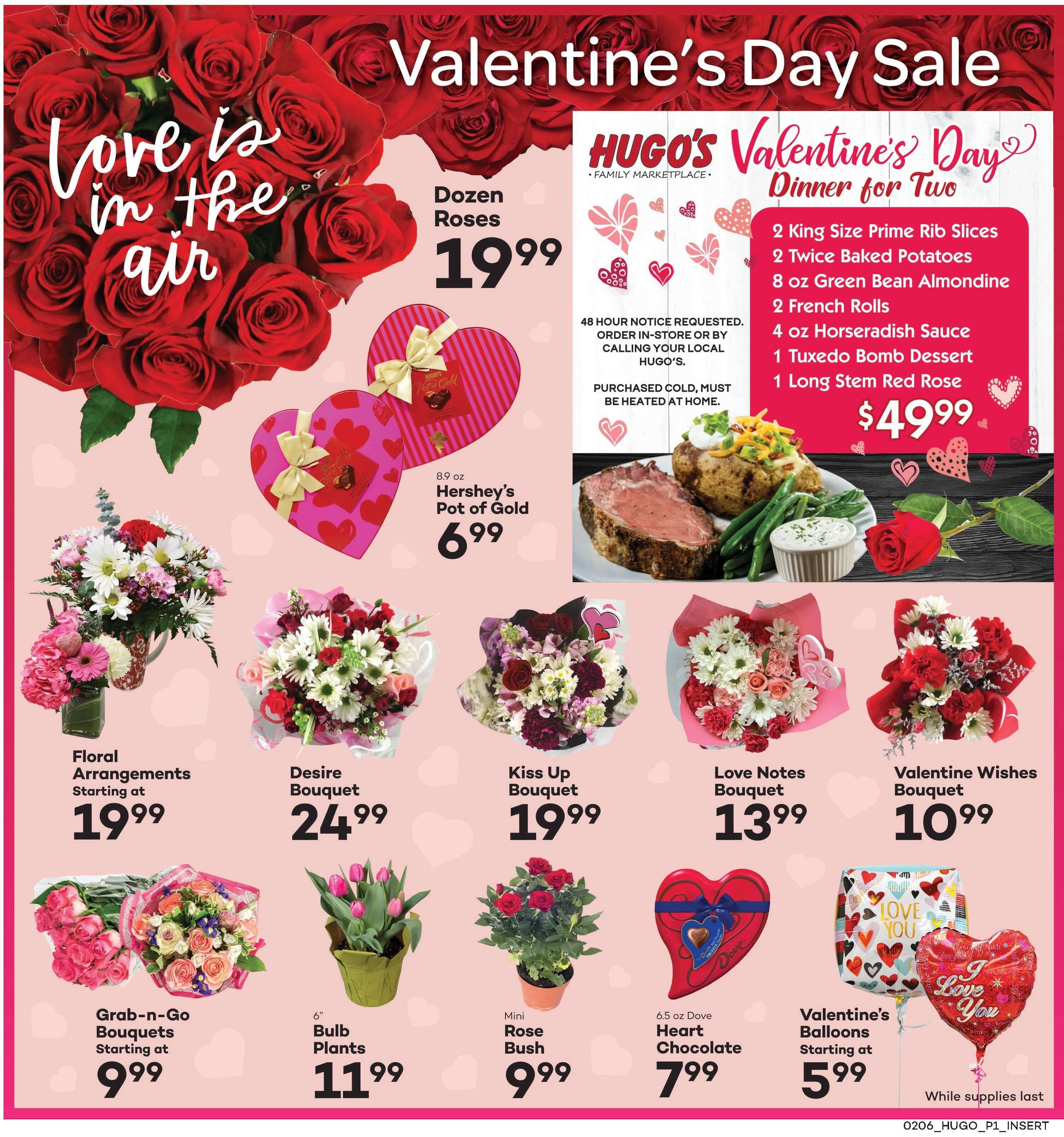 Hugo's Family Marketplace Valentine's Day Sale Weekly Ad Flyer February 6 to February 12, 2021