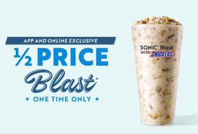 Sonic Rewards Members Can Now Receive a Half Priced Sonic Blast with Snickers through an Online or In-app Order