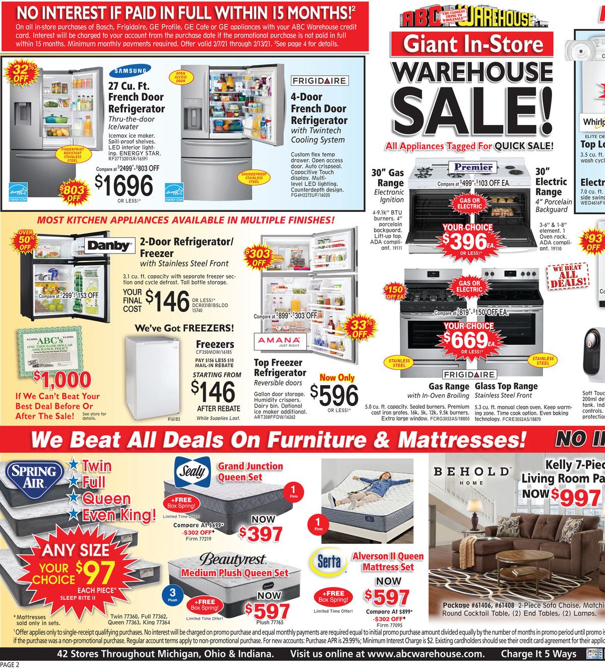ABC Warehouse Weekly Ad Flyer February 7 to February 13, 2021