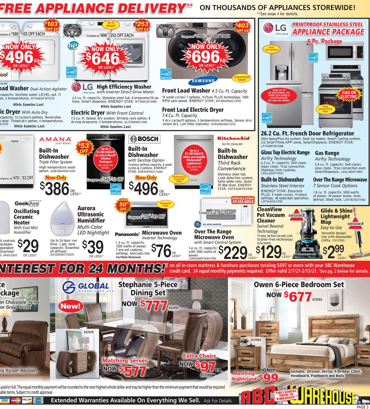 ABC Warehouse Weekly Ad Flyer February 7 to February 13, 2021