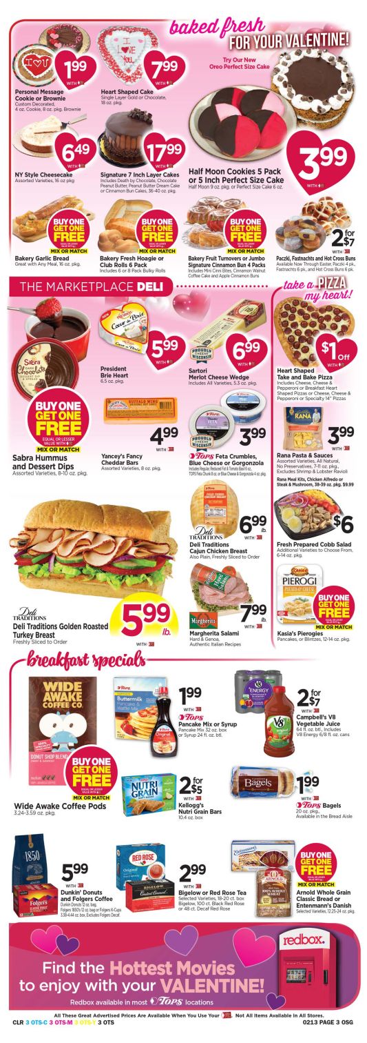 Tops Friendly Markets Valentine's Day Sale Weekly Ad Flyer February 7 to February 13, 2021