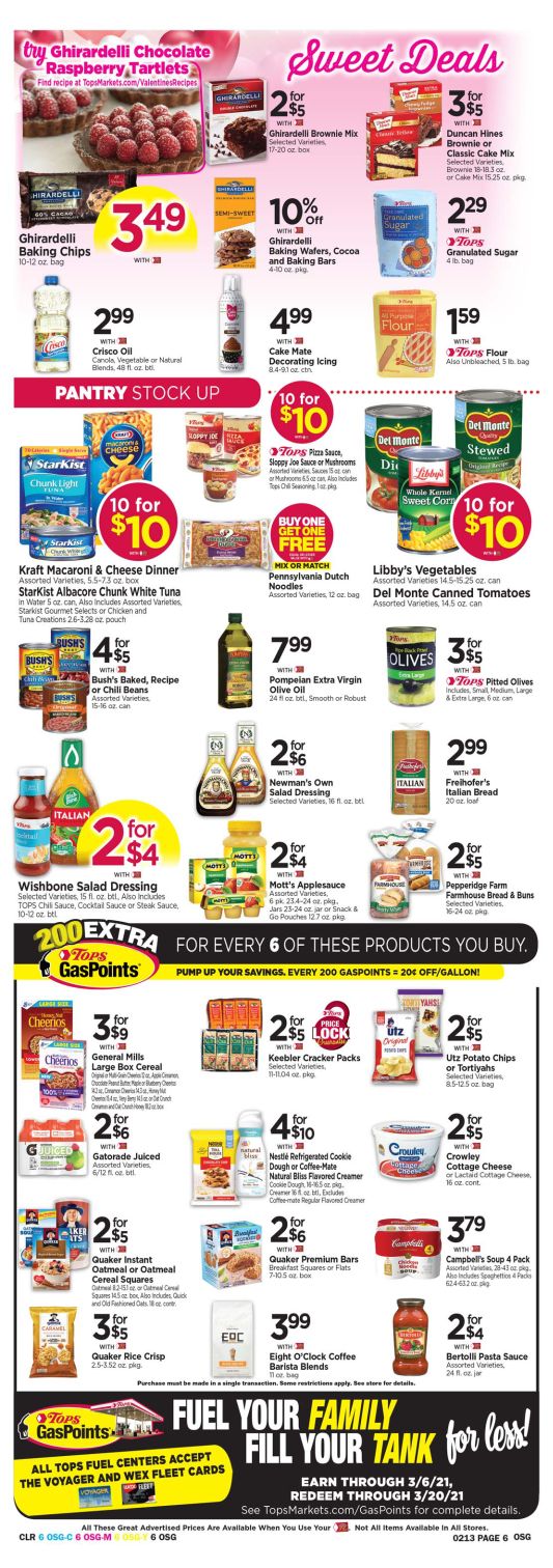 Tops Friendly Markets Valentine's Day Sale Weekly Ad Flyer February 7 to February 13, 2021
