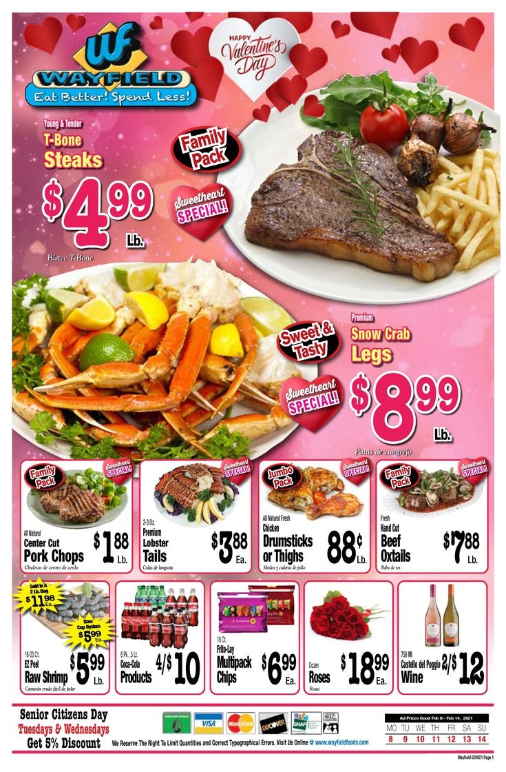 Wayfield Foods Valentine's Day Sale Weekly Ad Flyer February 8 to February 14, 2021