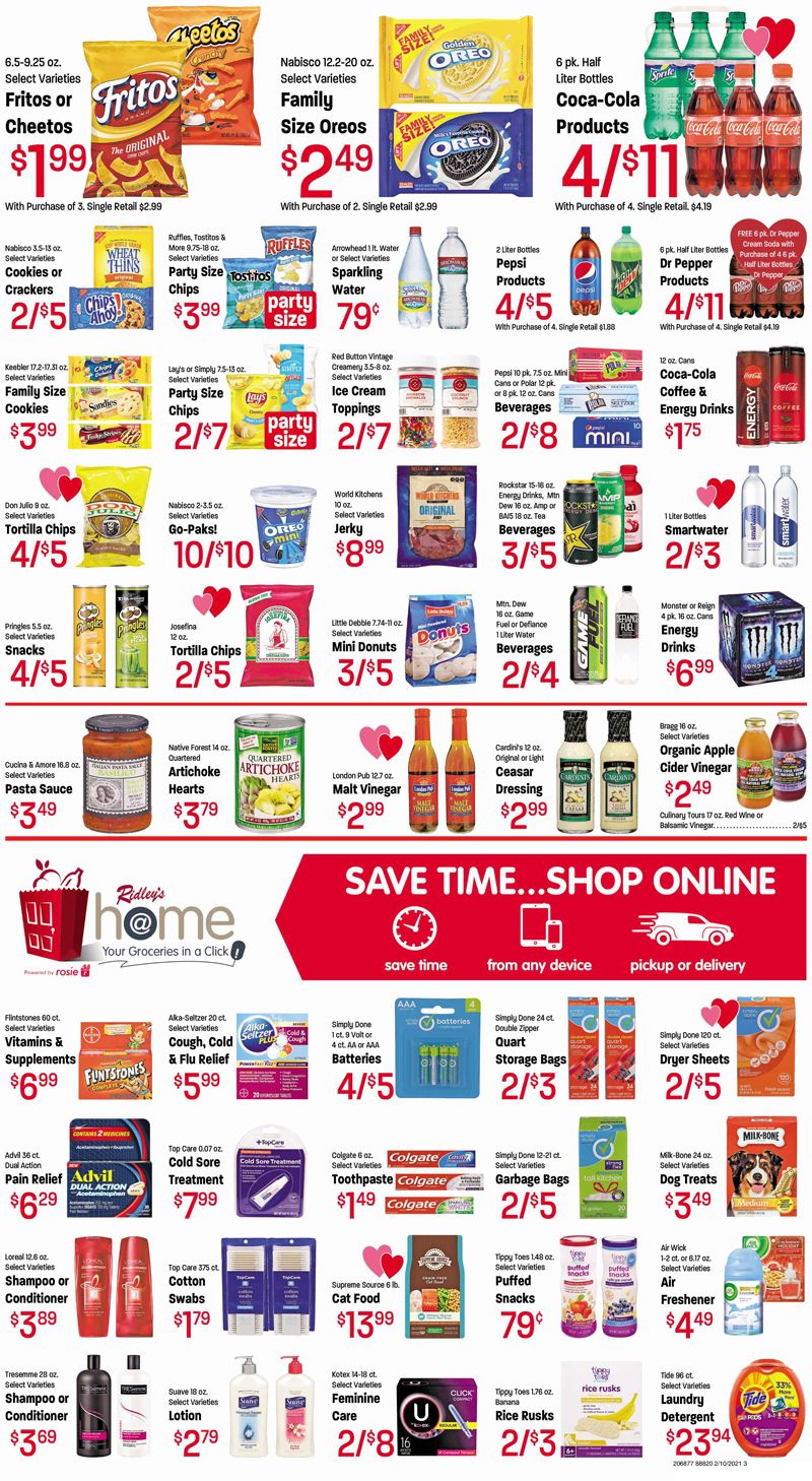 Ridley's Family Market Valentine's Day Sale Weekly Ad Flyer February 9 to February 15, 2021