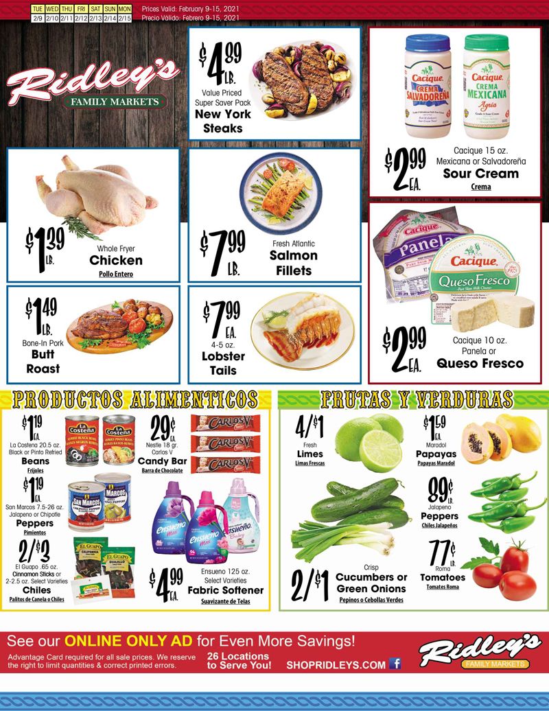 Ridley's Family Market Valentine's Day Sale Weekly Ad Flyer February 9 to February 15, 2021