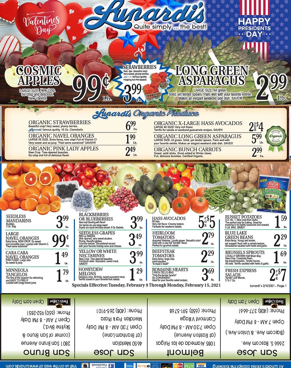 Lunardi's Valentine's Day Sale Weekly Ad Flyer February 9 to February 15, 2021