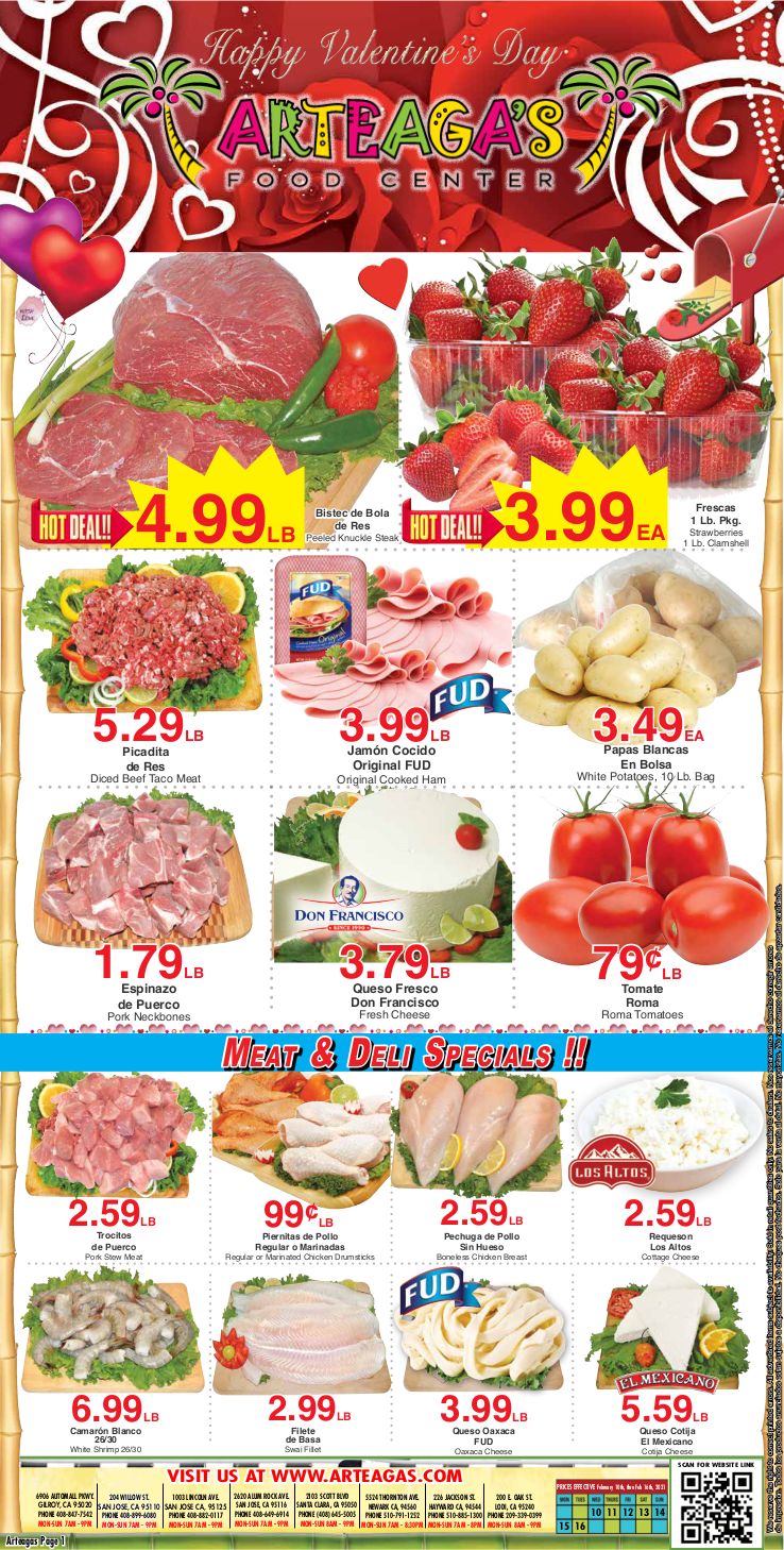 Arteaga's Valentine's Day Sale Weekly Ad Flyer February 10 to February 16, 2021