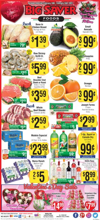 Big Saver Foods Valentine's Day Sale Weekly Ad Flyer February 10 to February 16, 2021