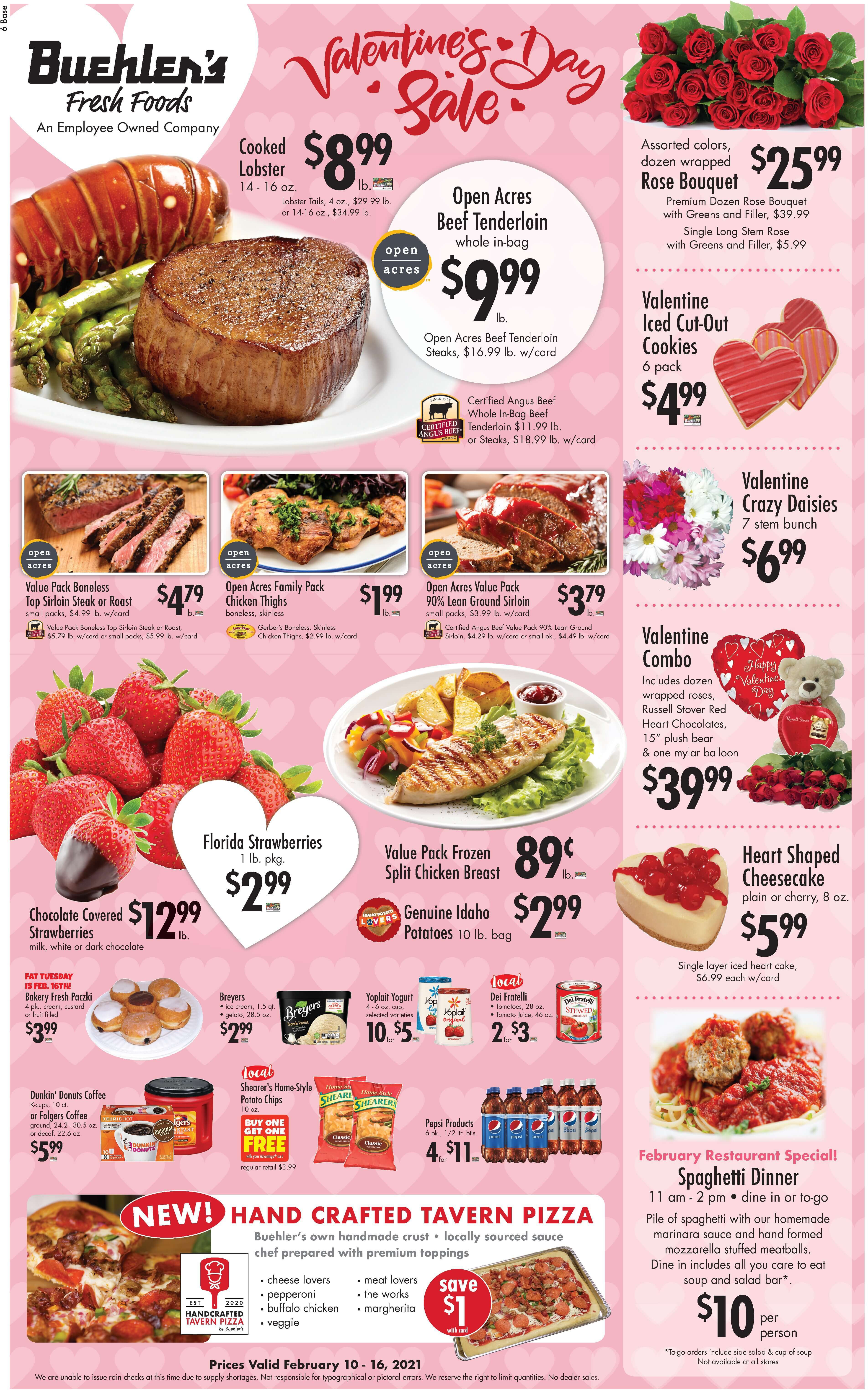 Buehler's Fresh Foods Valentine's Day Sale Weekly Ad Flyer February 10 to February 16, 2021