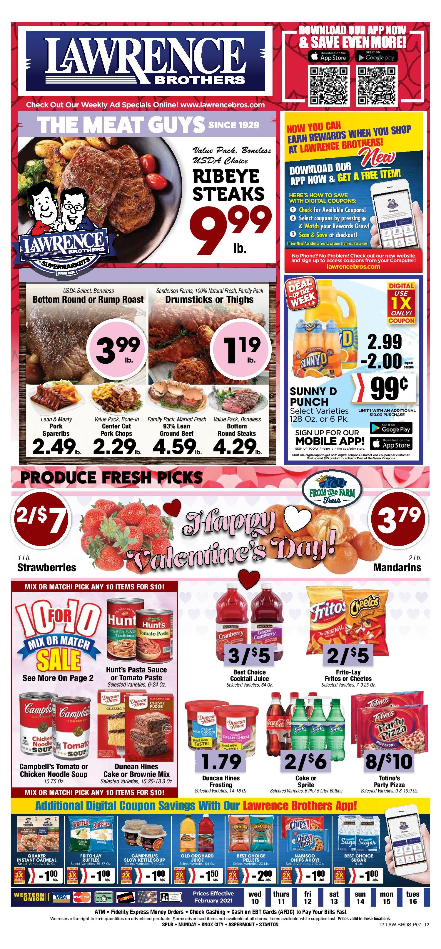 Lawrence Bros Valentine's Day Sale Weekly Ad Flyer February 10 to February 16, 2021