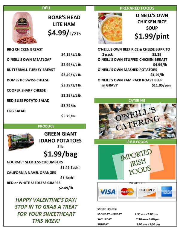 O'Neill's Food Market Weekly Ad Flyer February 10 to February 16, 2021