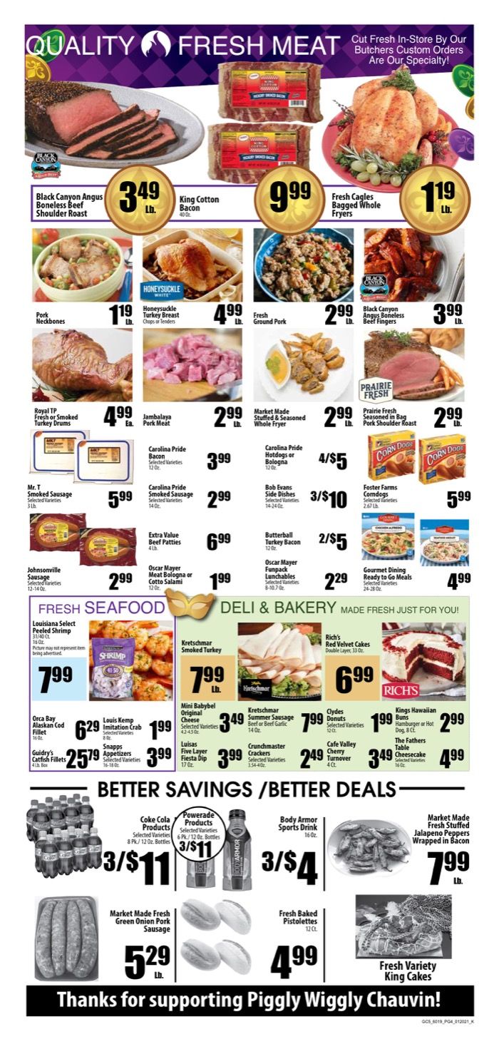 Piggly Wiggly (LA) Mardi Gras Sale Weekly Ad Flyer February 10 to February 16, 2021
