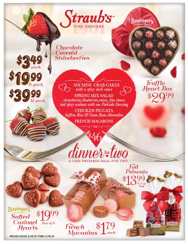 Straub's Valentine's Day Sale Weekly Ad Flyer February 10 to February 16, 2021