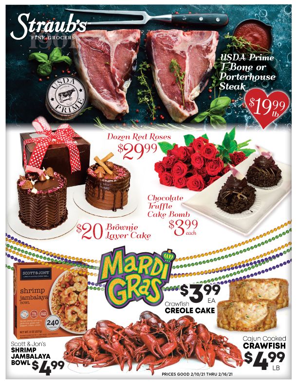 Straub's Valentine's Day Sale Weekly Ad Flyer February 10 to February 16, 2021